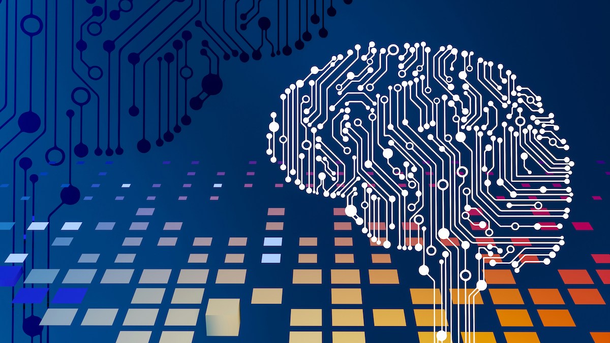 abstract representation of an AI brain and circuits