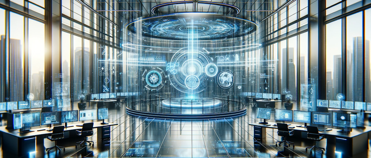 abstract image of a futuristic office setting