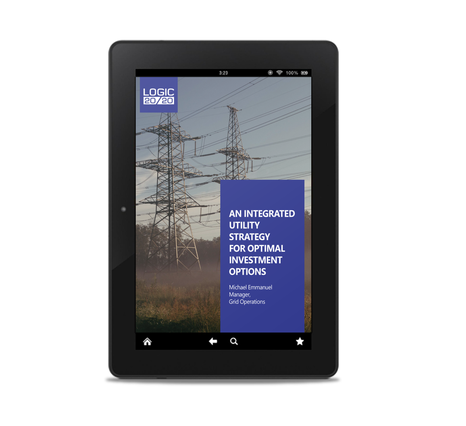 White paper cover - TD integration - tablet T&D integration white paper on a tablet