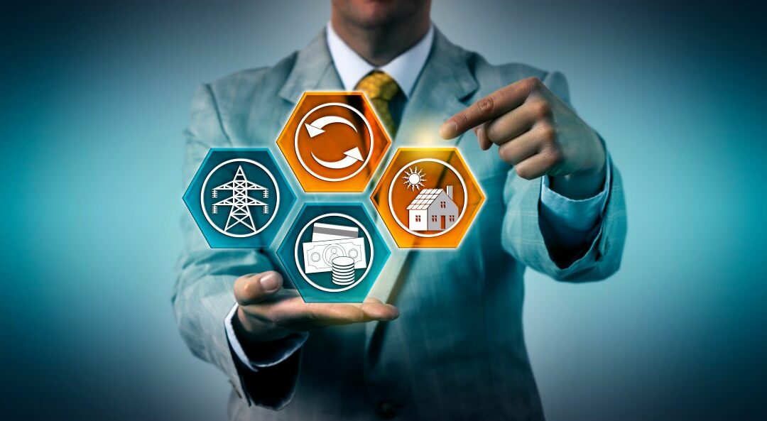 abstract image of man in a suit managing distributed energy resources