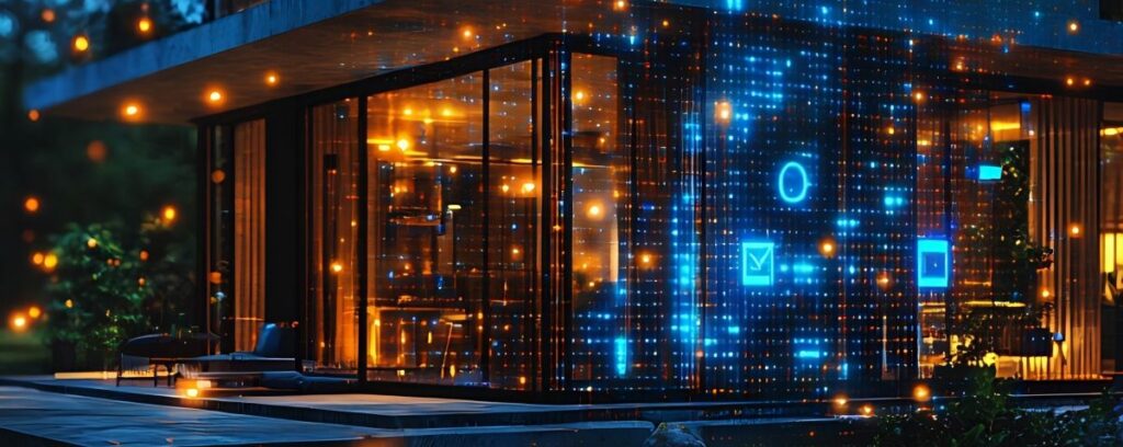 abstract image of a smart home connected to advanced metering infrastructure