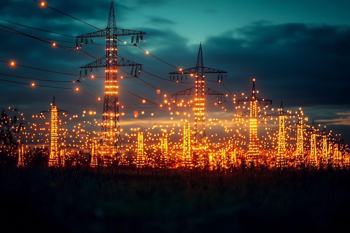 abstract image representing digital control over transmission and distribution utility assets