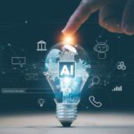 abstract light bulb image representing aspects of enterprise AI in digital transformation