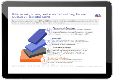 Slide from the grid-edge DERMS webinar on a tablet screen