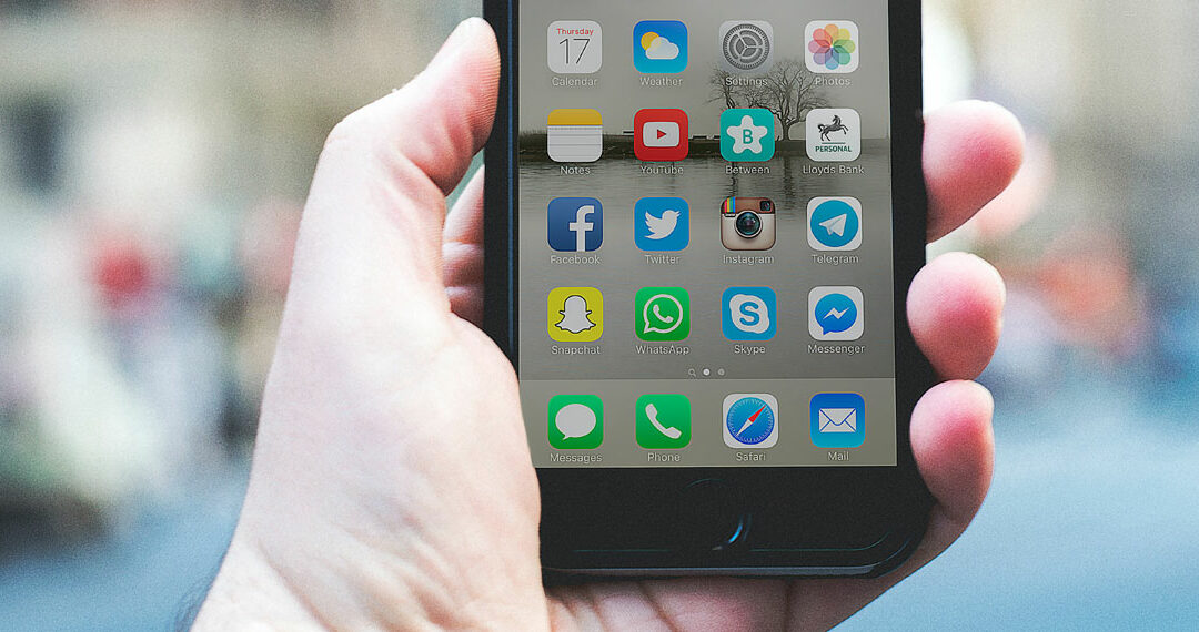 social media app icons on a smartphone